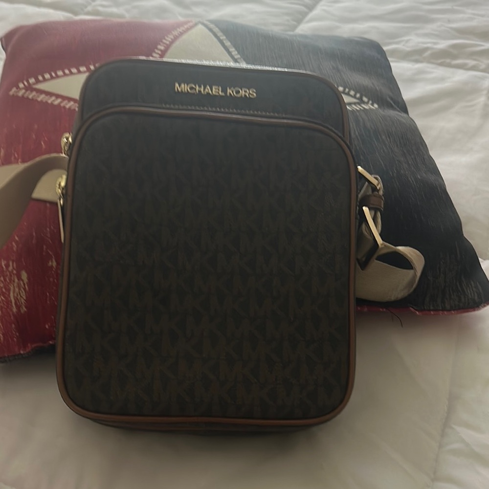Michael Kors Brown Messenger Bag with Signature Style